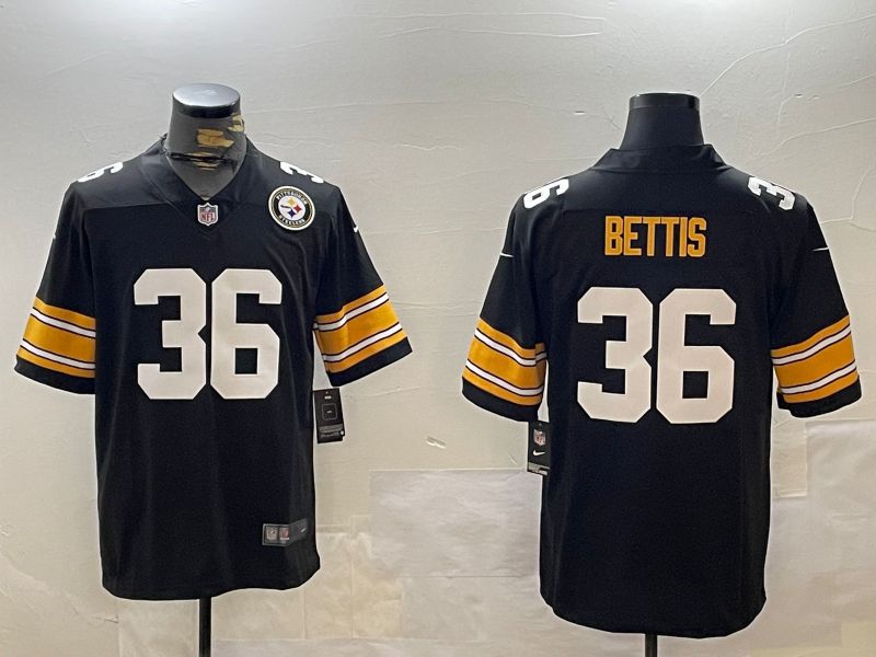 Men Pittsburgh Steelers #36 Bettis Black 2024 Nike Limited NFL Jersey style 12161->pittsburgh steelers->NFL Jersey